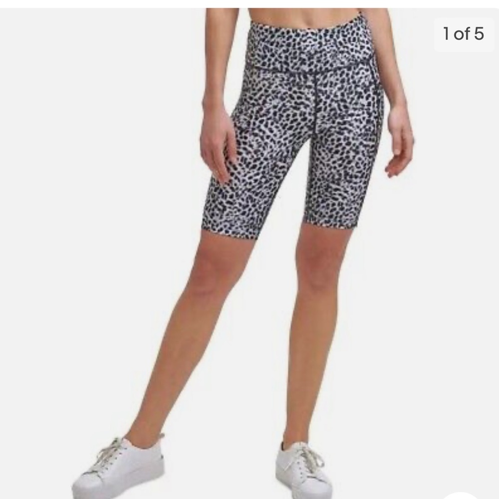Calvin Klein performance white leopard bike shorts